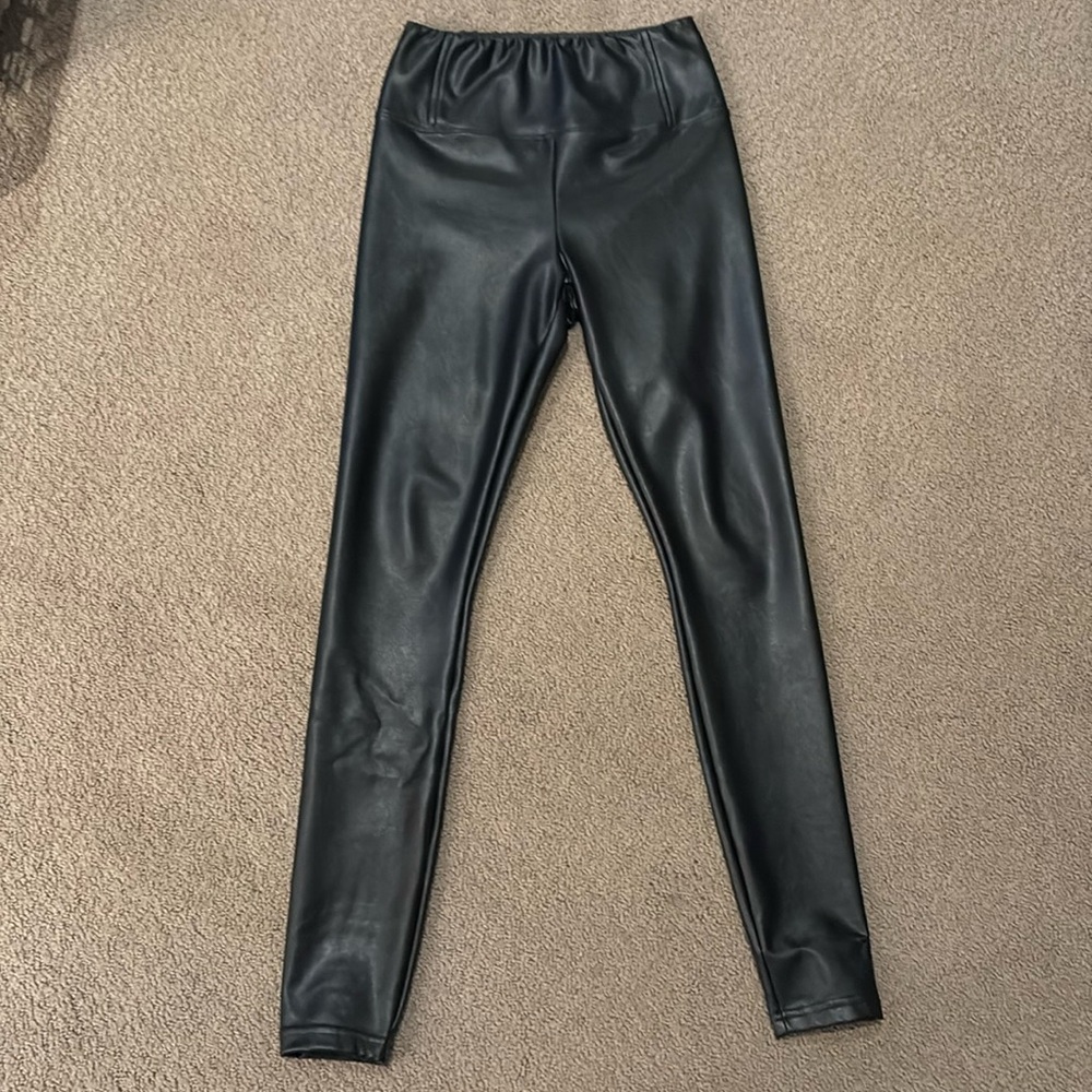 Black leather leggings